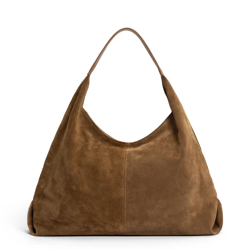 Isabel Bernard Honoré Grace braune Wildleder-Schultertasche IB25093-130