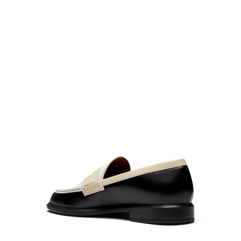 Isabel Bernard Vendôme Blandine Schwarz-Weiß Kalbsleder Loafers mit weißen Details IB51015-10170-36