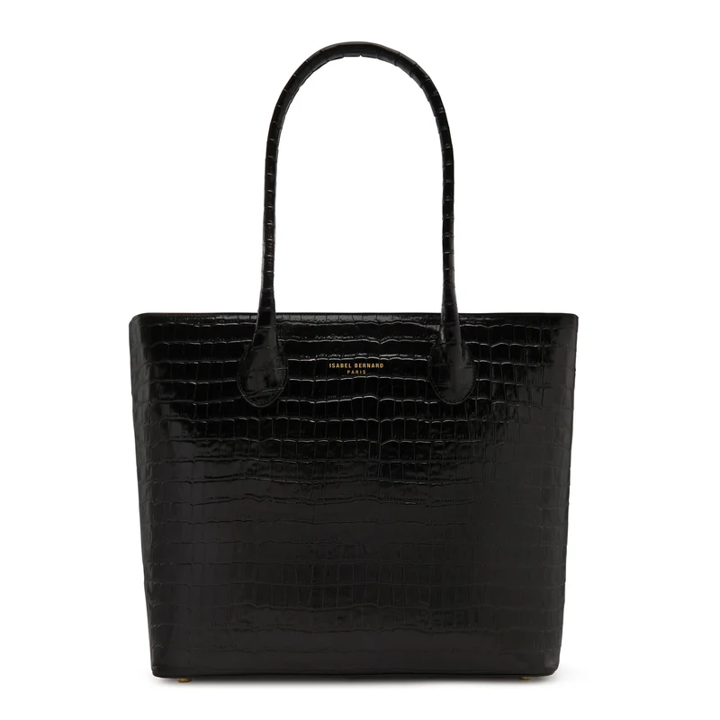 Isabel Bernard Honoré Lysanne Kroko Schwarz Kalbsleder Shopper IB25024