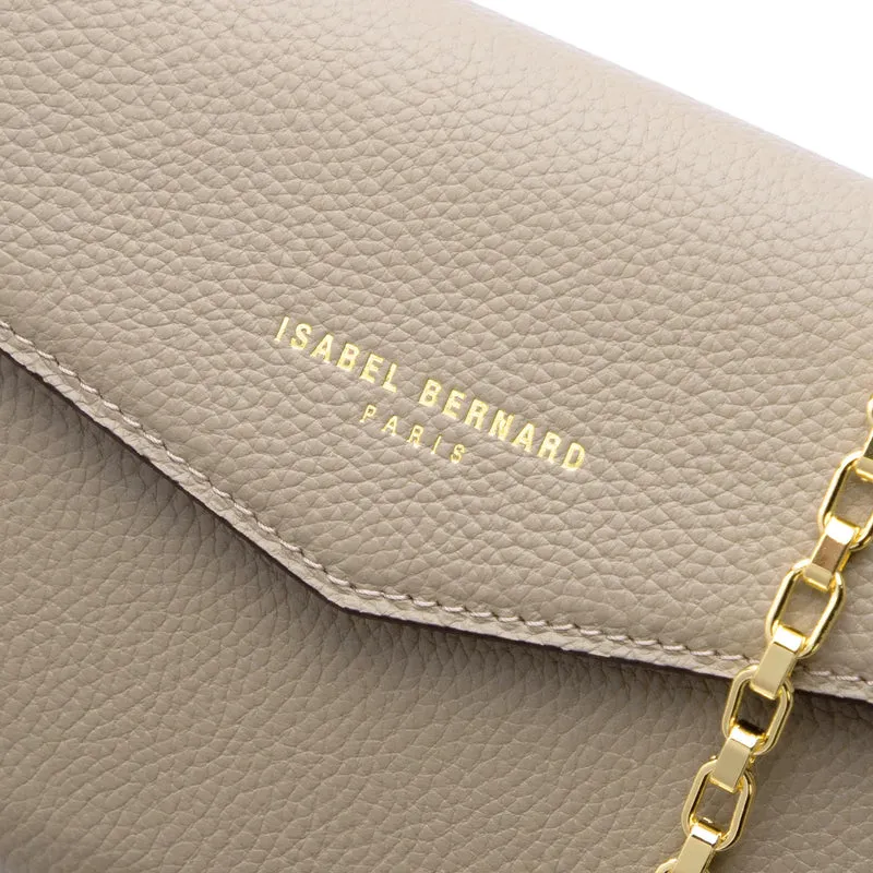 Isabel Bernard Honoré Lina Beige Clutch Mit Abnehmbarer Schulterkette IB21135-072