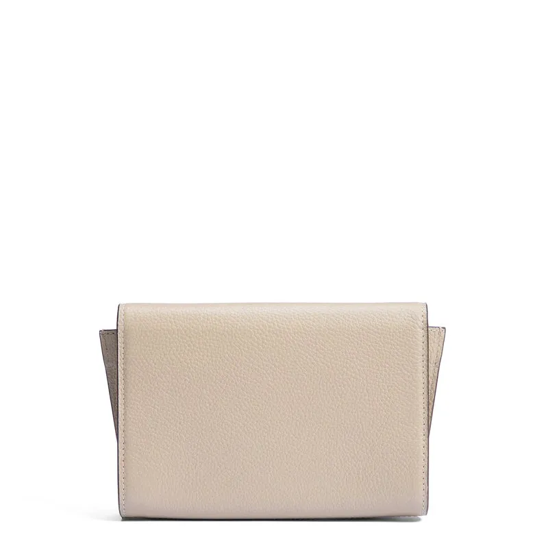 Isabel Bernard Honoré Lina Beige Clutch Mit Abnehmbarer Schulterkette IB21135-072