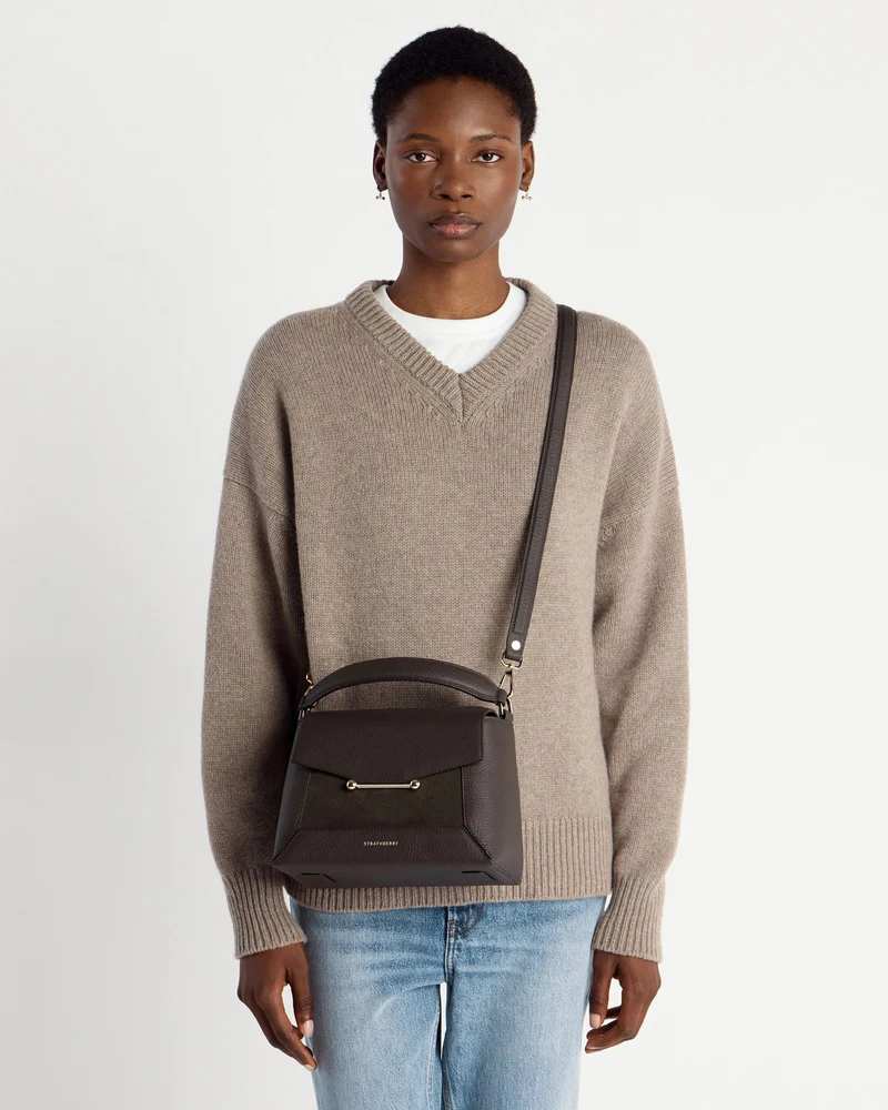 Mosaic Bag - Dark Chocolate Suede/Leather