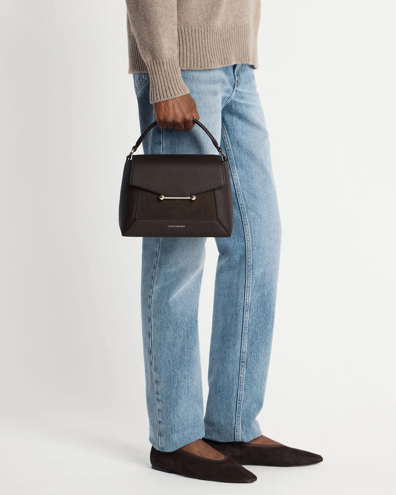 Mosaic Bag - Dark Chocolate Suede/Leather