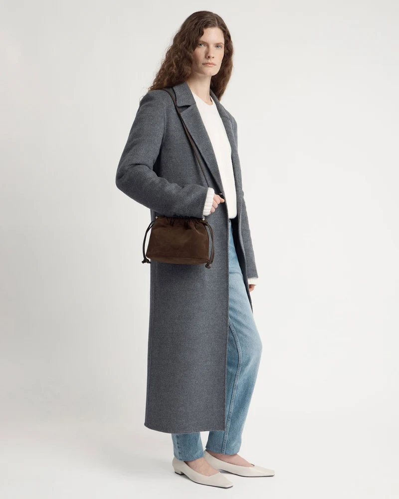 Charlotte Drawstring - Chocolate Suede