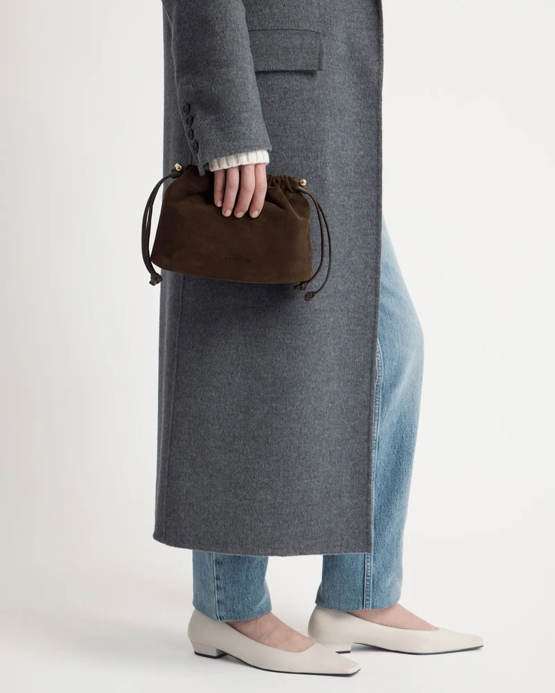 Charlotte Drawstring - Chocolate Suede