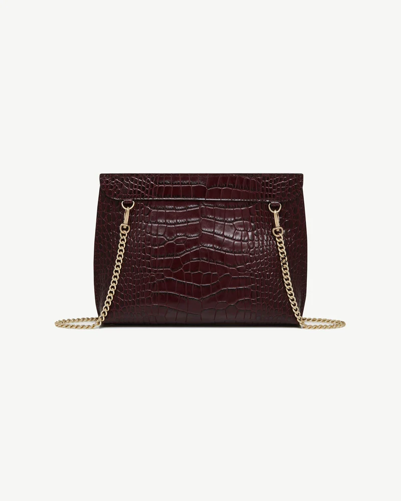 Stylist - Croc-Embossed Leather Burgundy