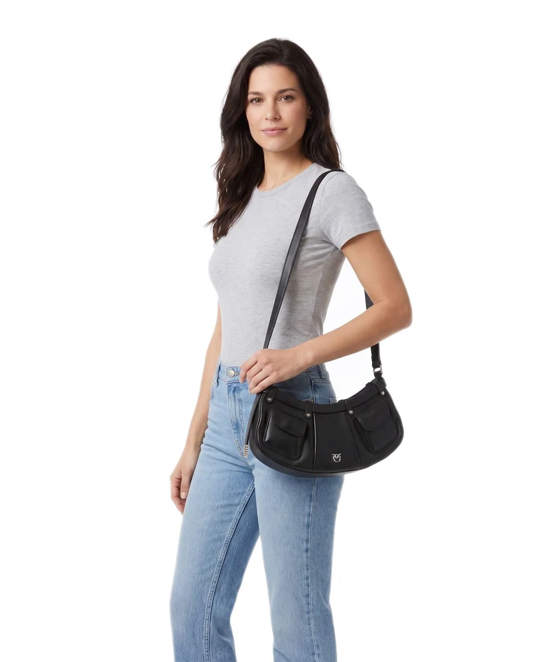 Pinko Pocket Mini Schultertasche nero limousine/mix gold