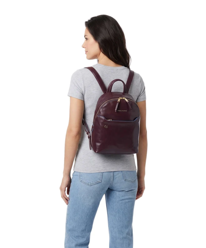 Piquadro Blue Square Rucksack bordeaux
