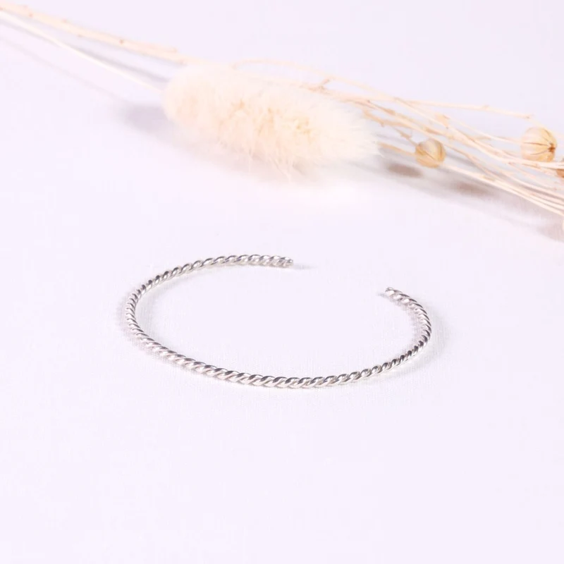 Armspange Cola Structural Silber gezwirbelt