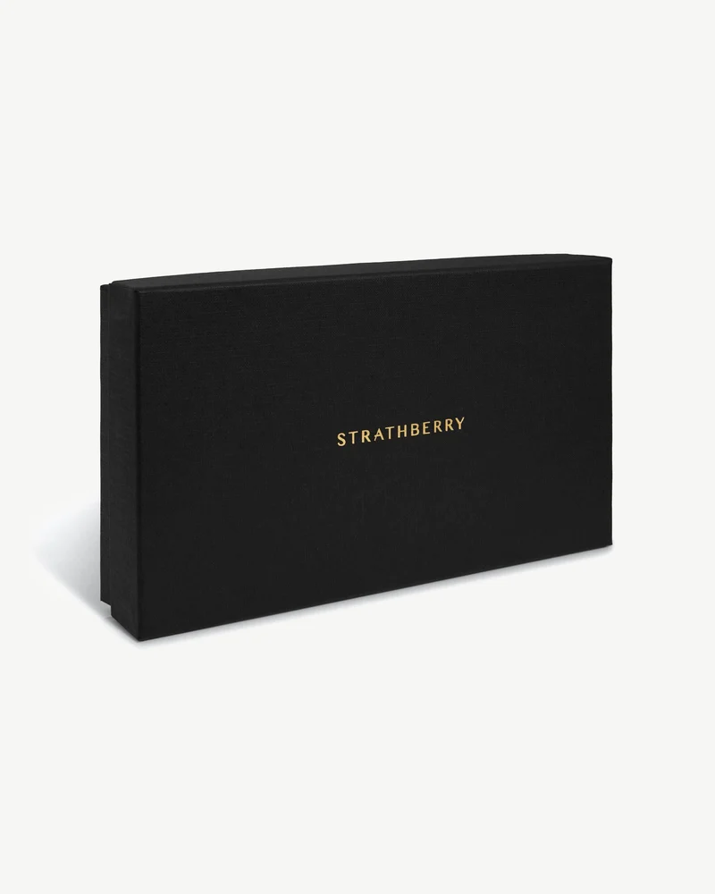 Large Melville Street Wallet - Chestnut with Vanilla Stitch