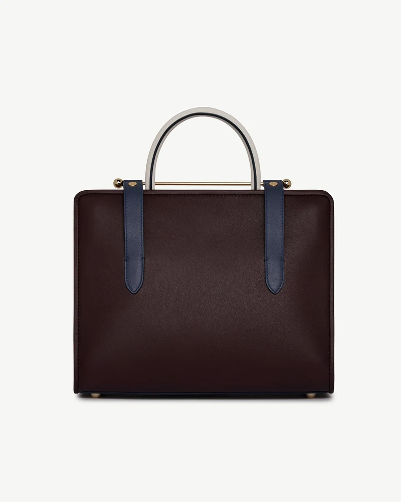Midi Tote - Burgundy/Navy/Vanilla
