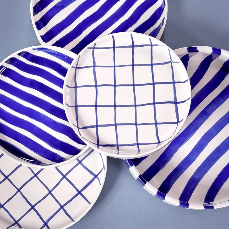 Teller Klein Grid Blue Mare