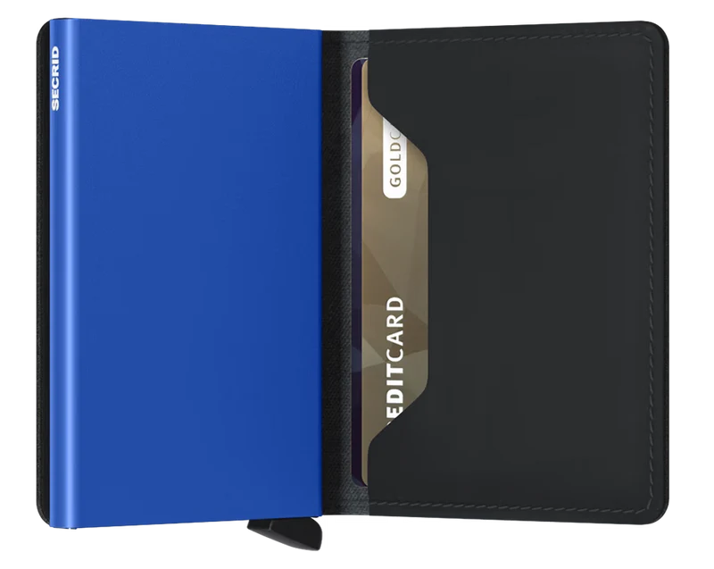 Slimwallet Portemonnaie Matte Black & Blue