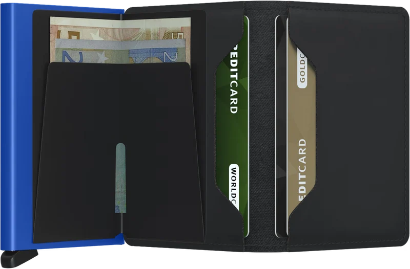 Slimwallet Portemonnaie Matte Black & Blue