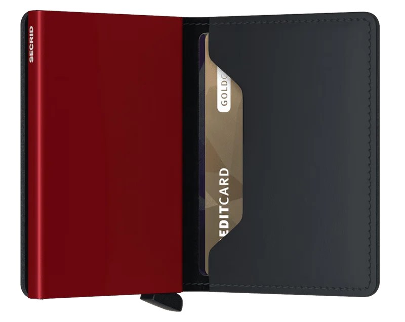 Slimwallet Portemonnaie Matte Black & Red