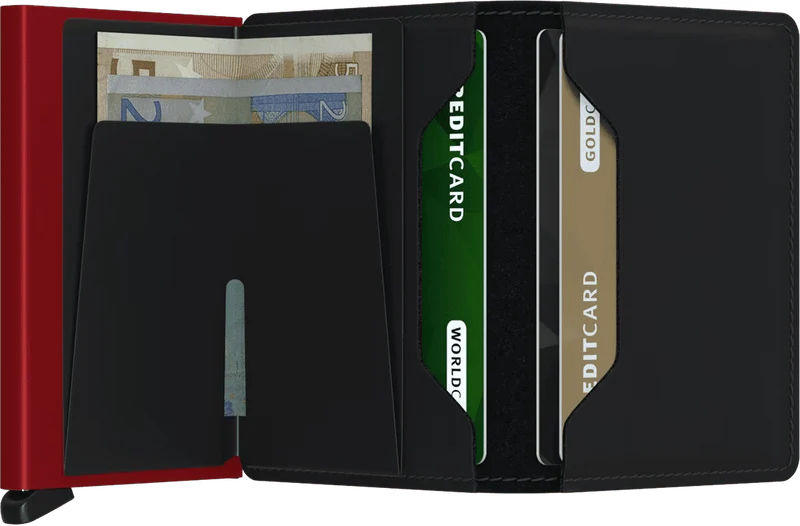 Slimwallet Portemonnaie Matte Black & Red