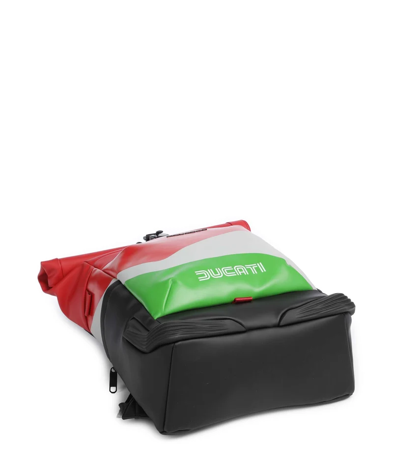 Piquadro Ducati C2OWD Rolltop Rucksack green/white/red
