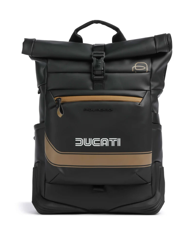 Piquadro Ducati C2OWD Rolltop Rucksack black/gold