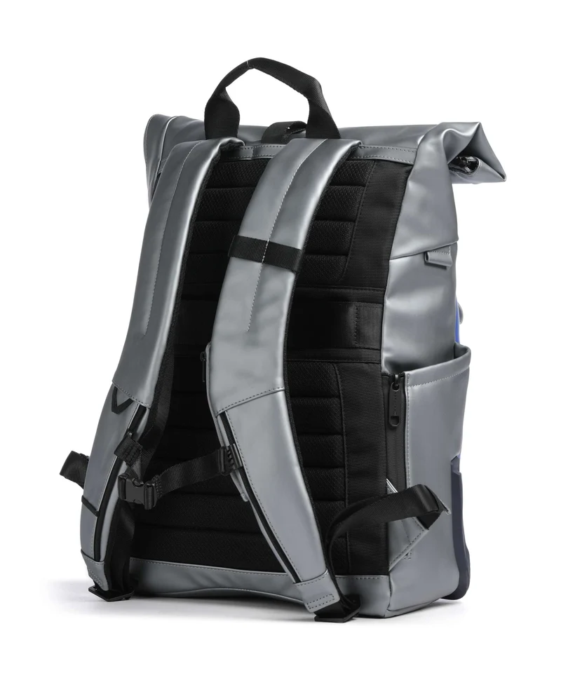 Piquadro Ducati C2OWD Rolltop Rucksack silver/blue