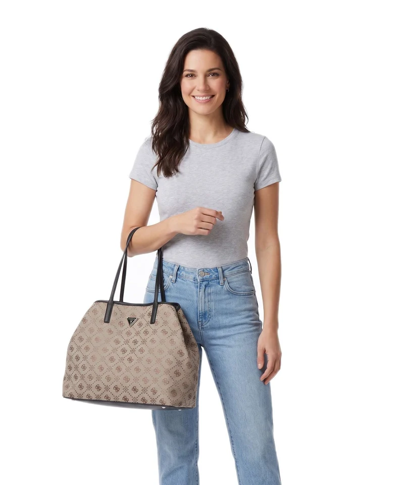Guess Victtoria Large Shopper latte logo/black