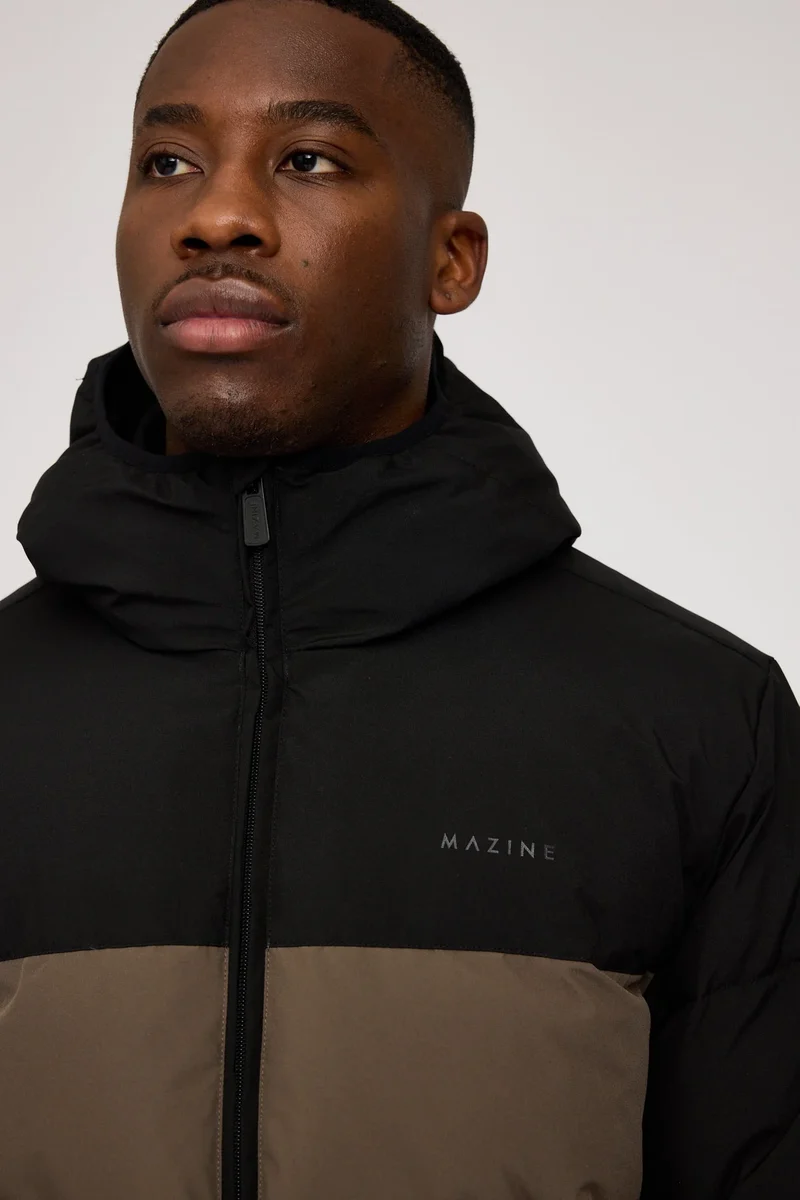 Jacke Puffer Jacket Black/Olive Brown