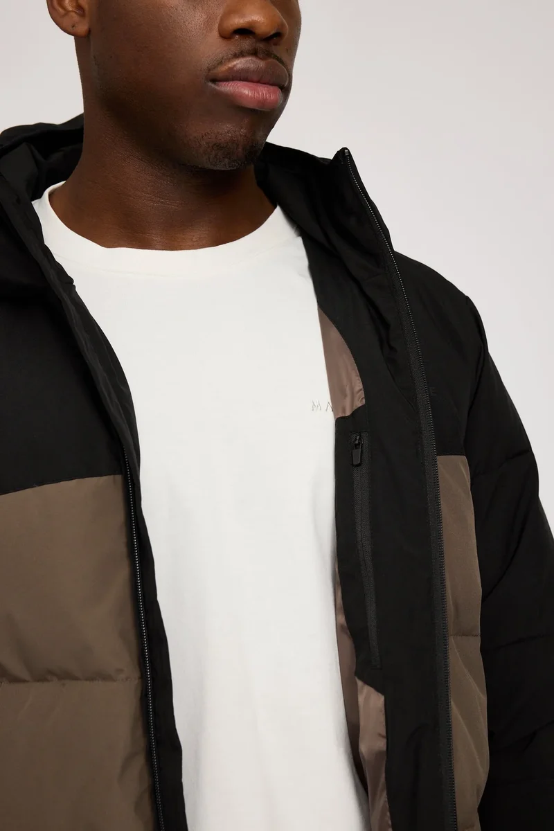 Jacke Puffer Jacket Black/Olive Brown