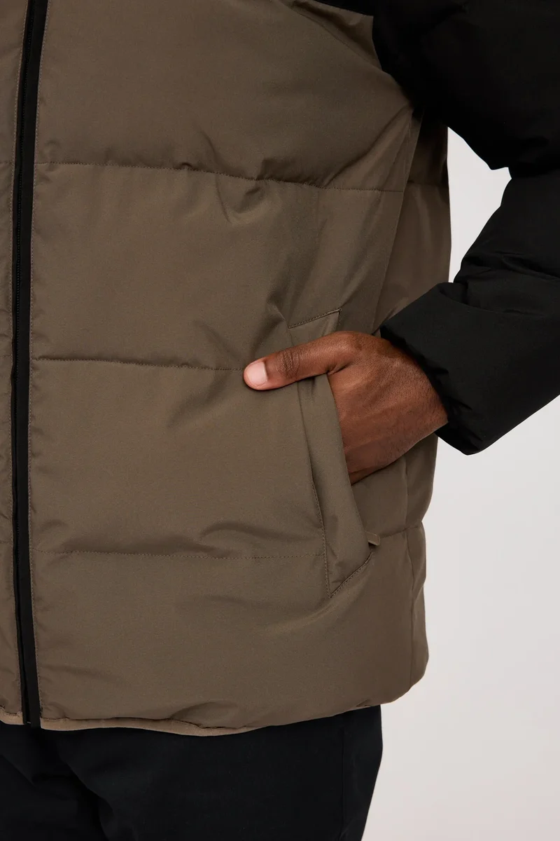 Jacke Puffer Jacket Black/Olive Brown