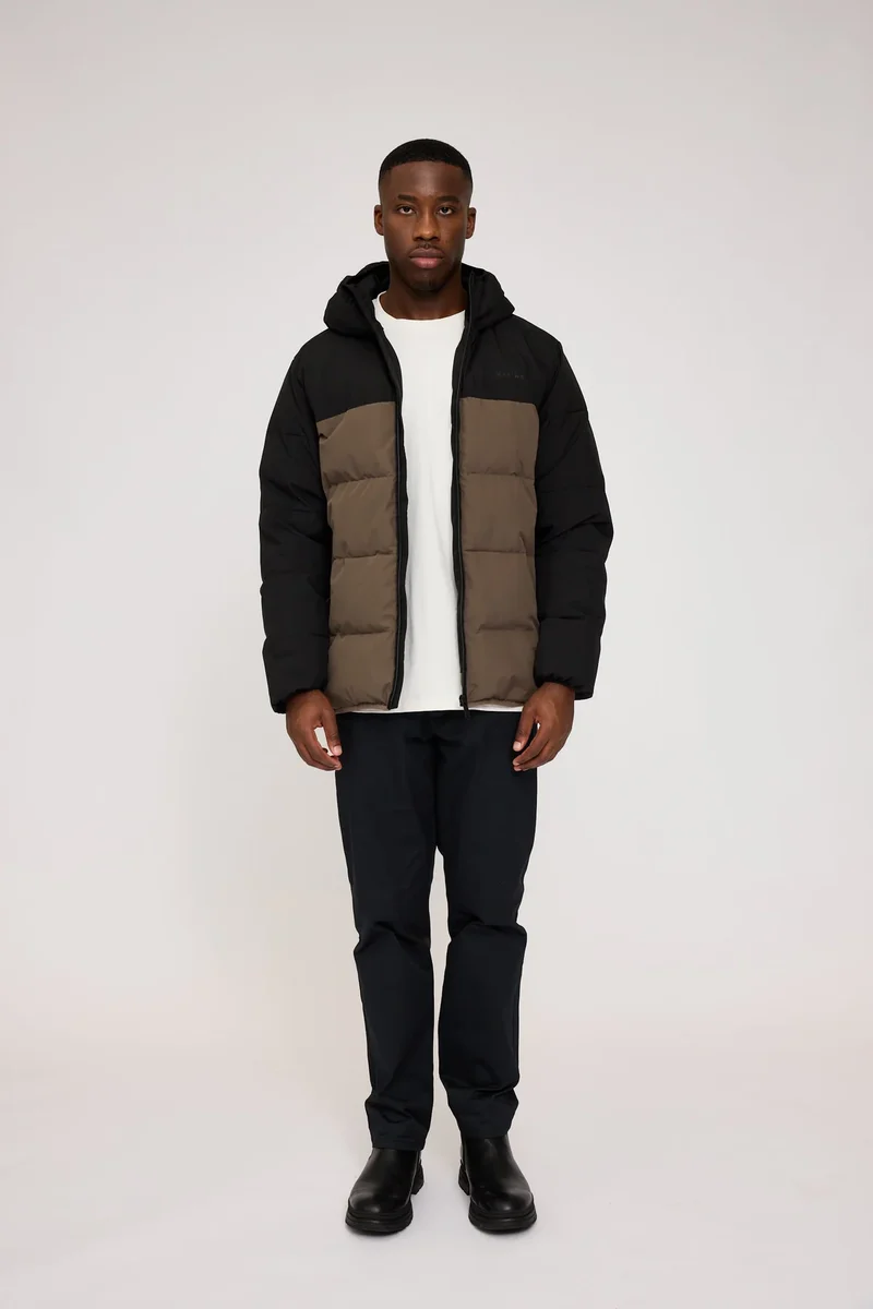 Jacke Puffer Jacket Black/Olive Brown