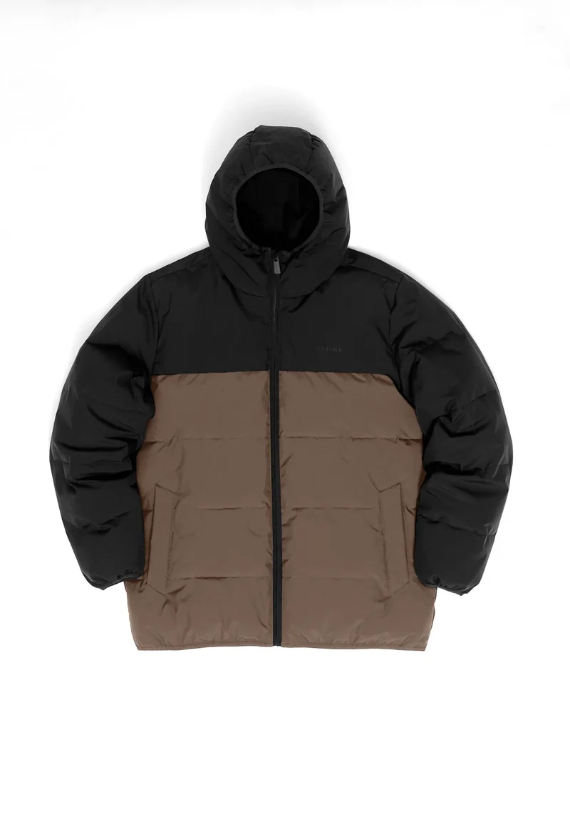 Jacke Puffer Jacket Black/Olive Brown