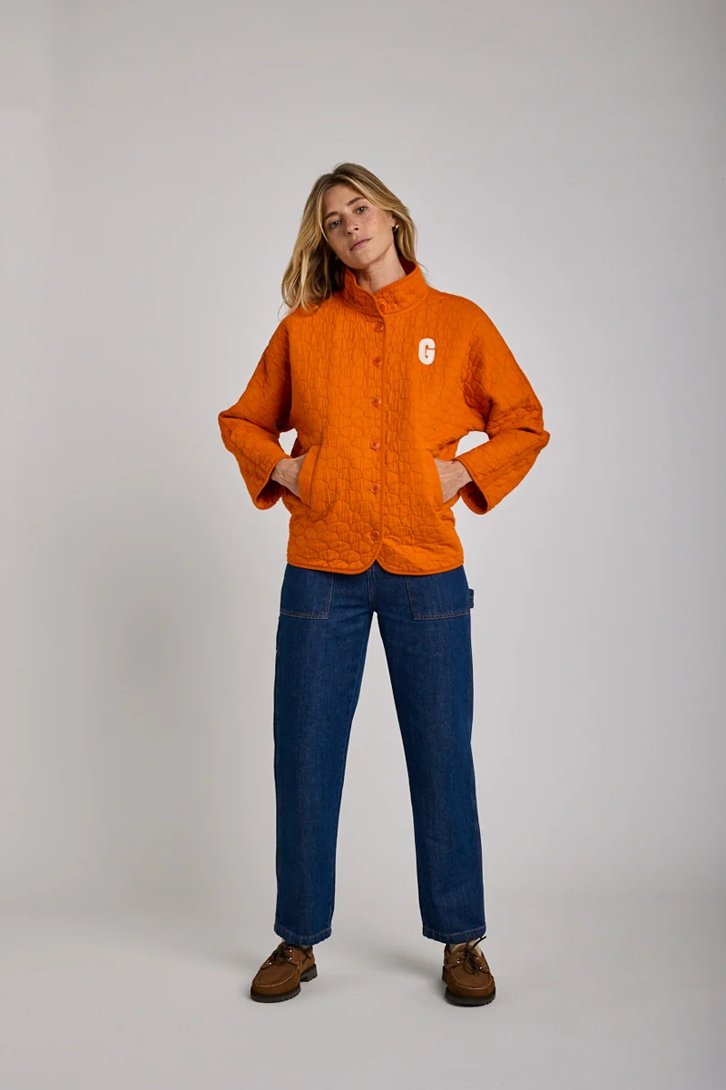 Jacke Veste Bouton Vivacite Orange