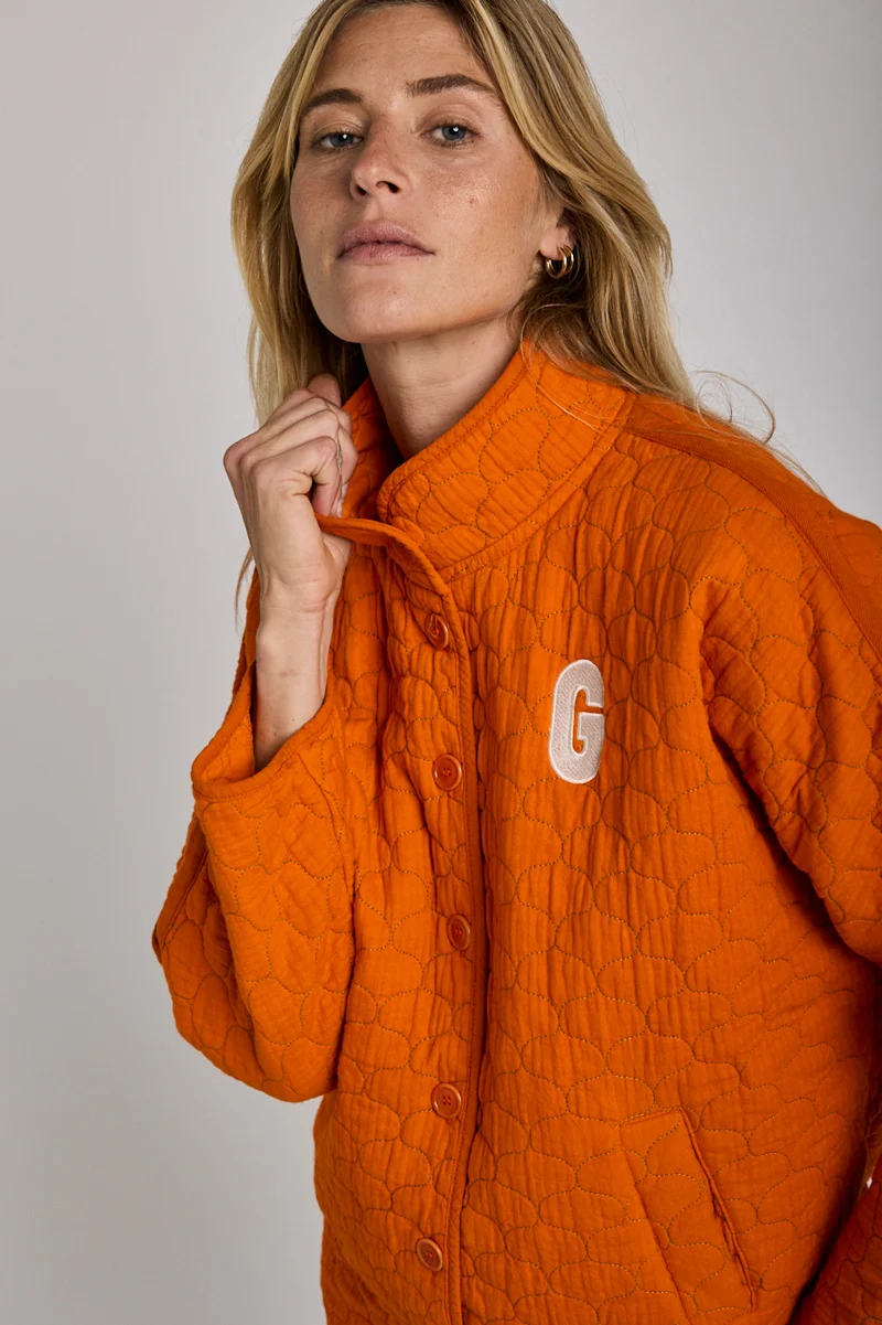 Jacke Veste Bouton Vivacite Orange
