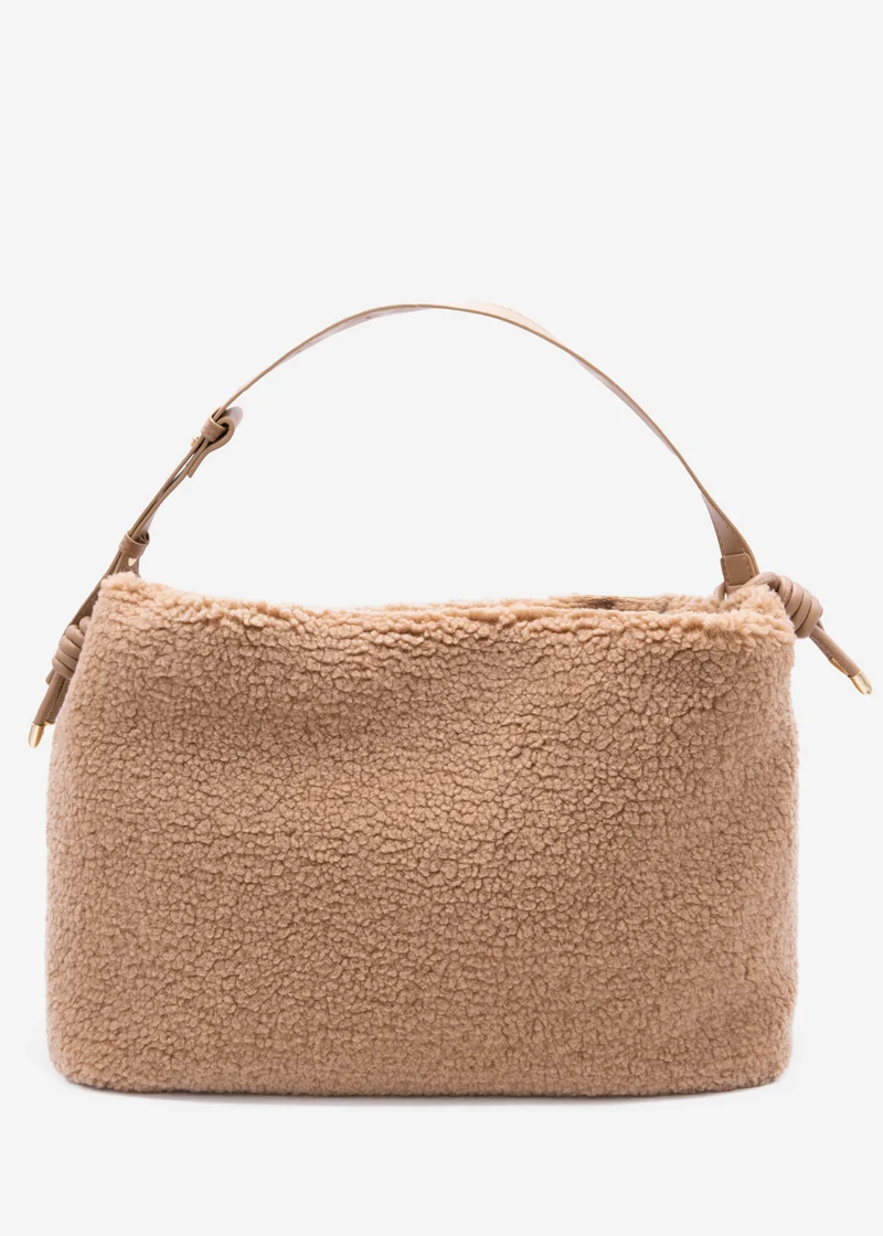 Bucket Bag aus Teddy - braun