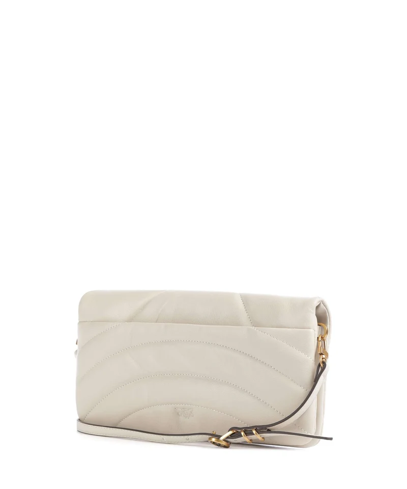 Pinko Click Horizontal Classic Umhängetasche bianco seta/antique gold