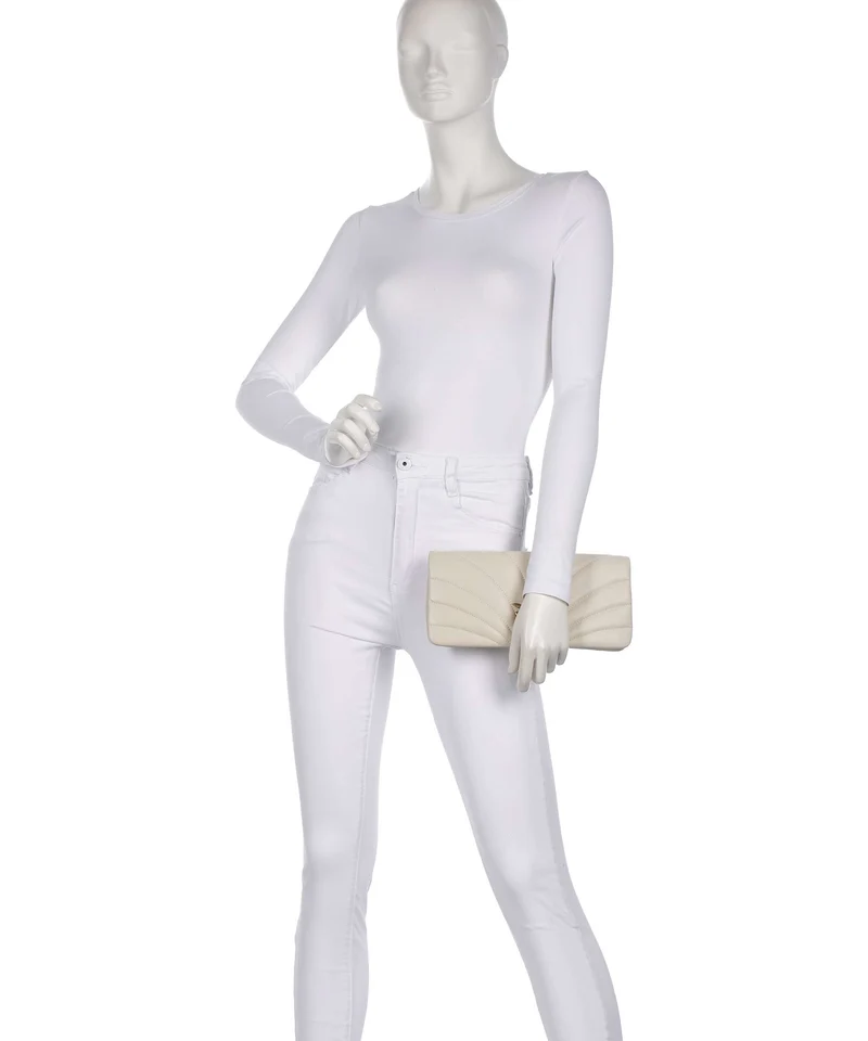 Pinko Click Horizontal Classic Umhängetasche bianco seta/antique gold