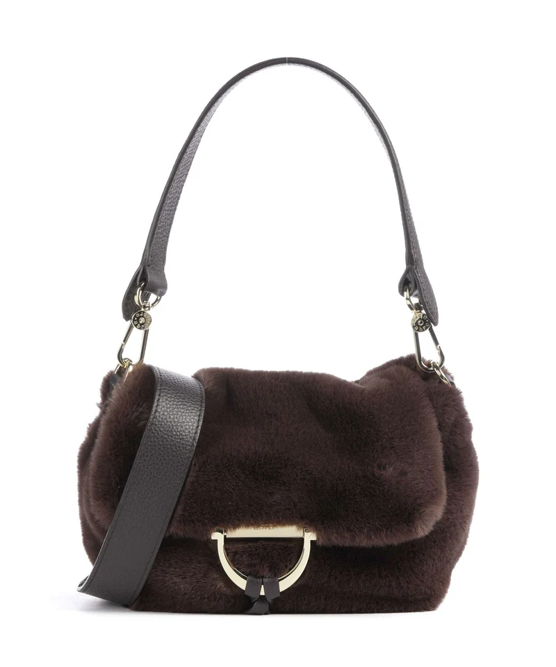 Abro Fur Temi Small Schultertasche dark brown