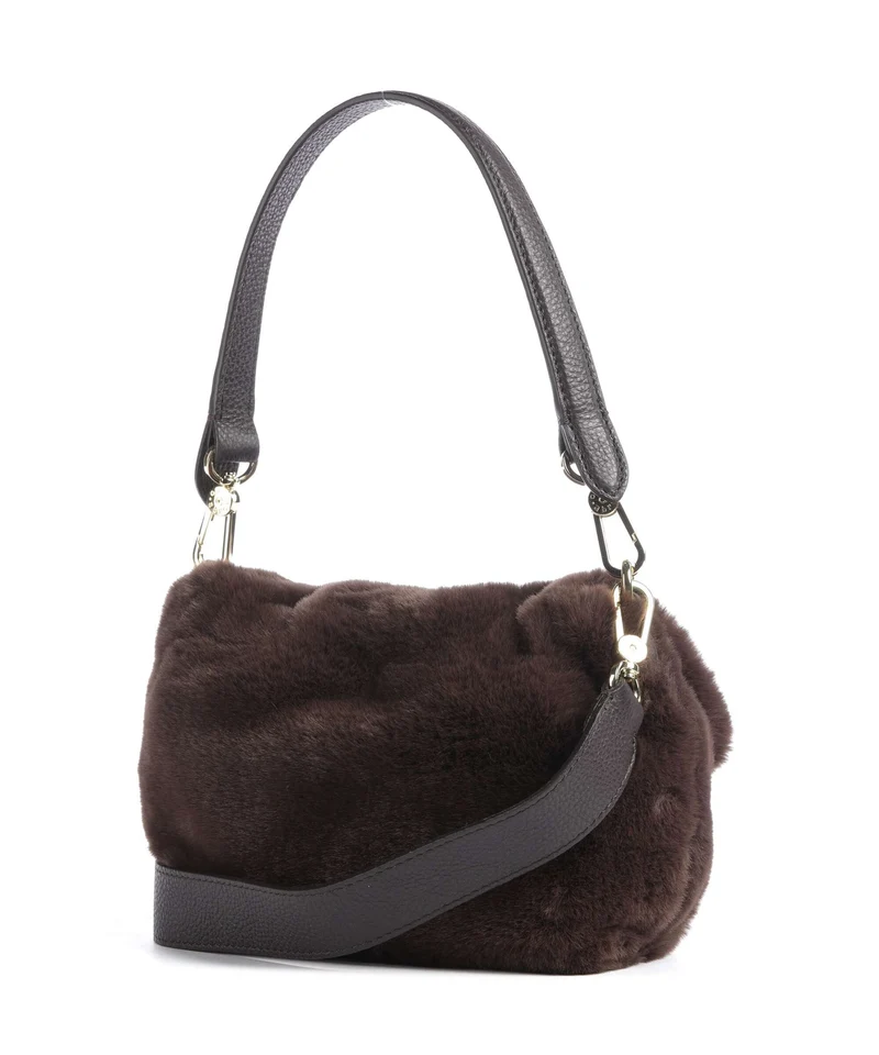 Abro Fur Temi Small Schultertasche dark brown