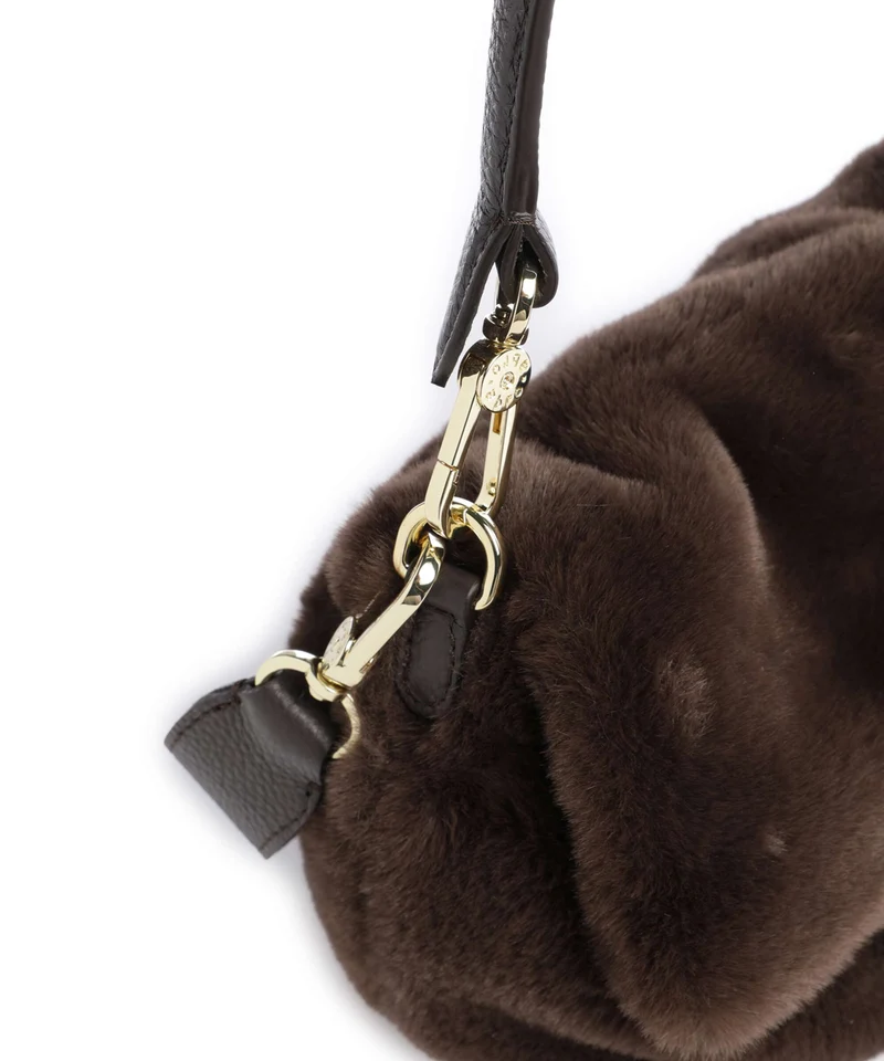 Abro Fur Temi Small Schultertasche dark brown