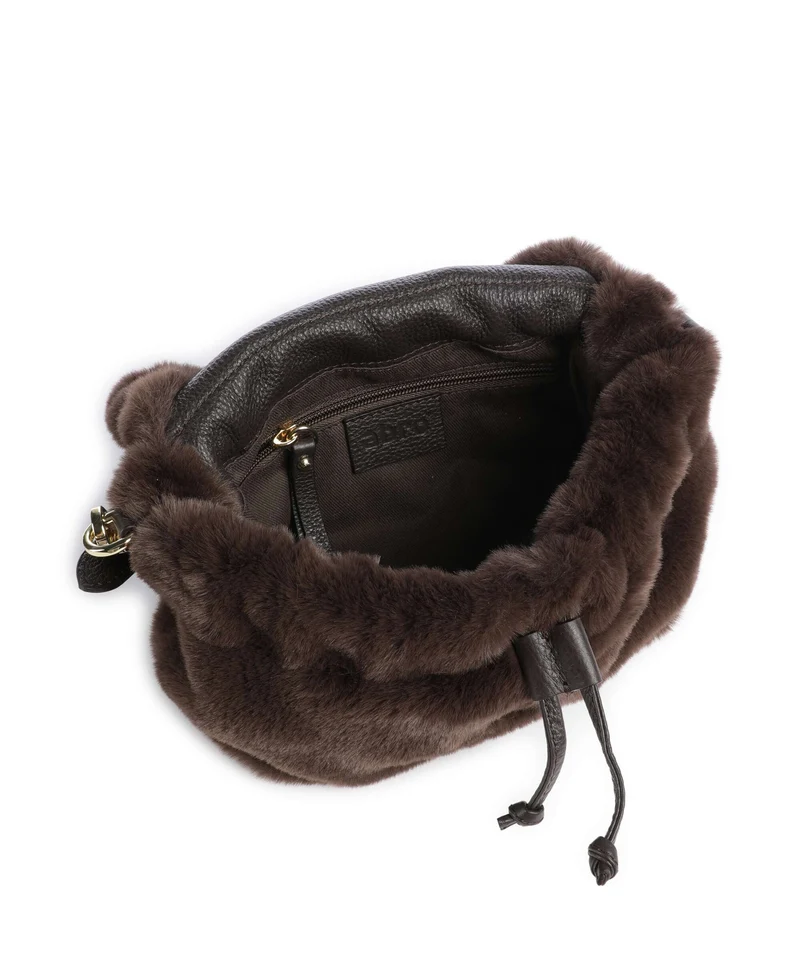 Abro Fur Temi Small Schultertasche dark brown