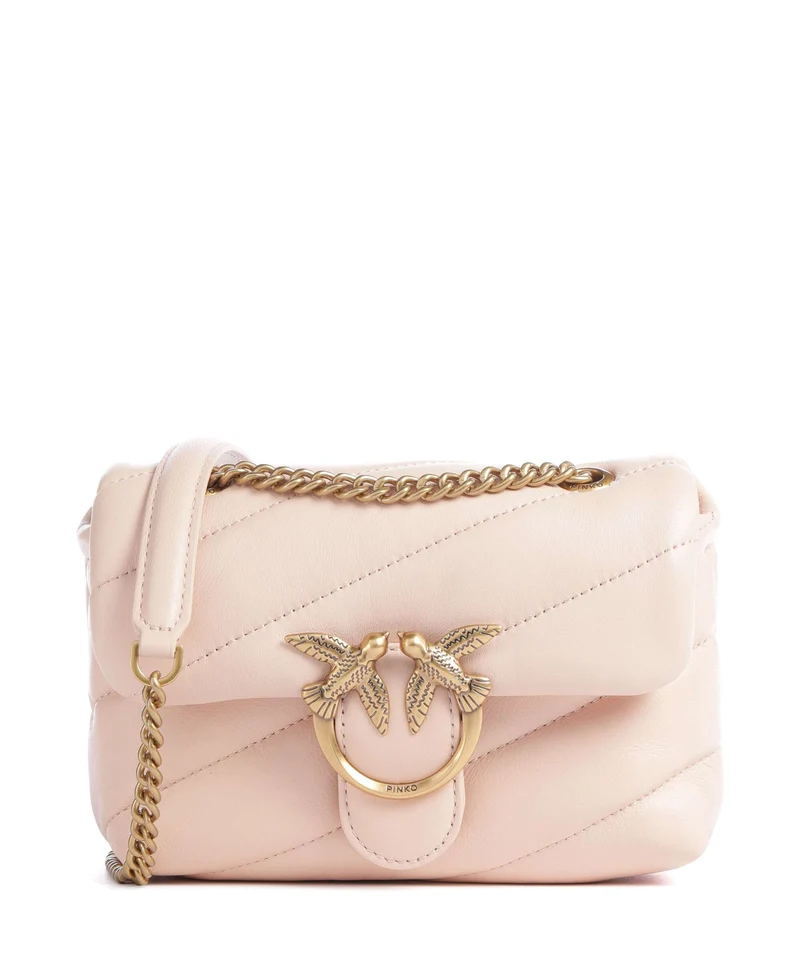 Pinko Love Puff Baby Schultertasche rosa cammeo/antique gold