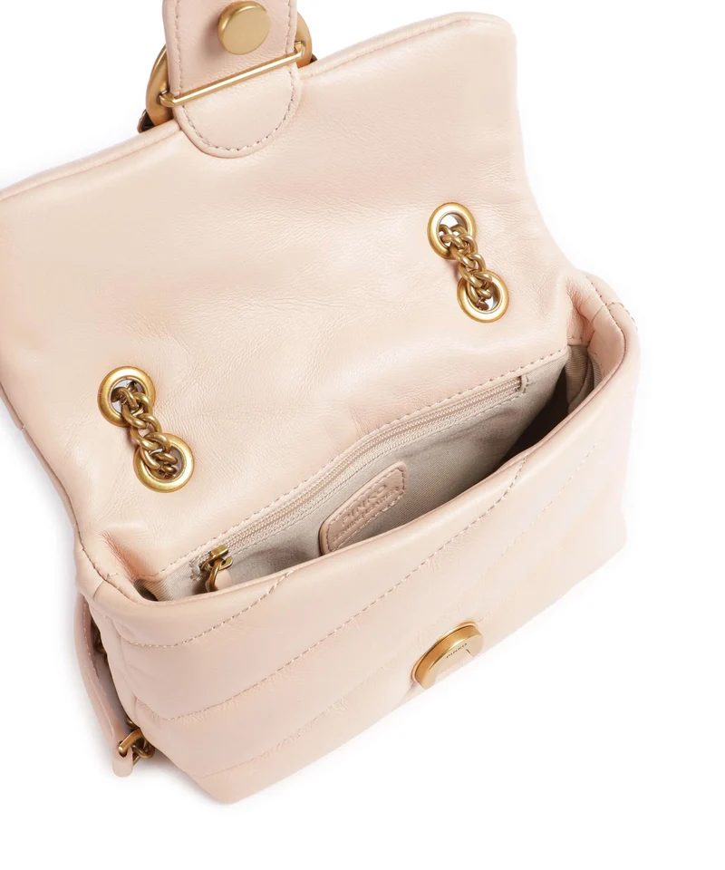 Pinko Love Puff Baby Schultertasche rosa cammeo/antique gold