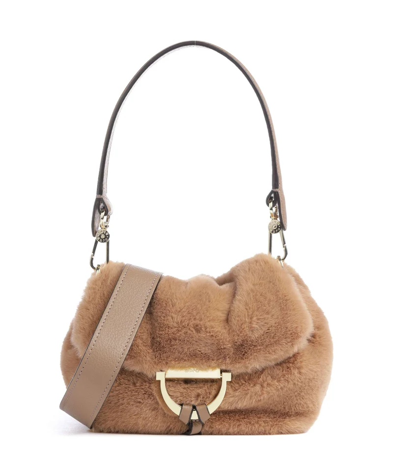 Abro Fur Temi Small Schultertasche cappuccino