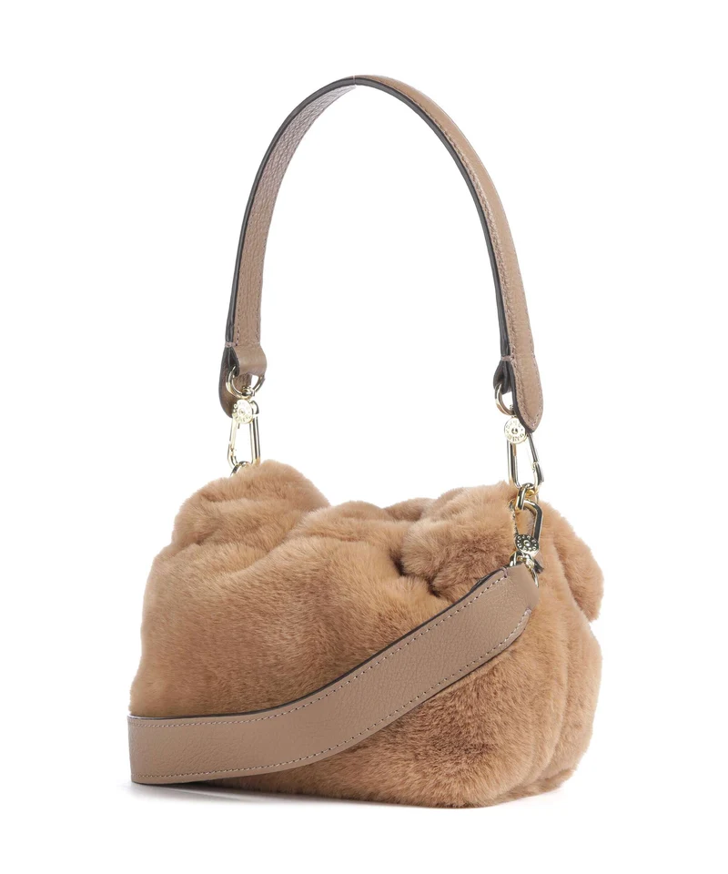 Abro Fur Temi Small Schultertasche cappuccino