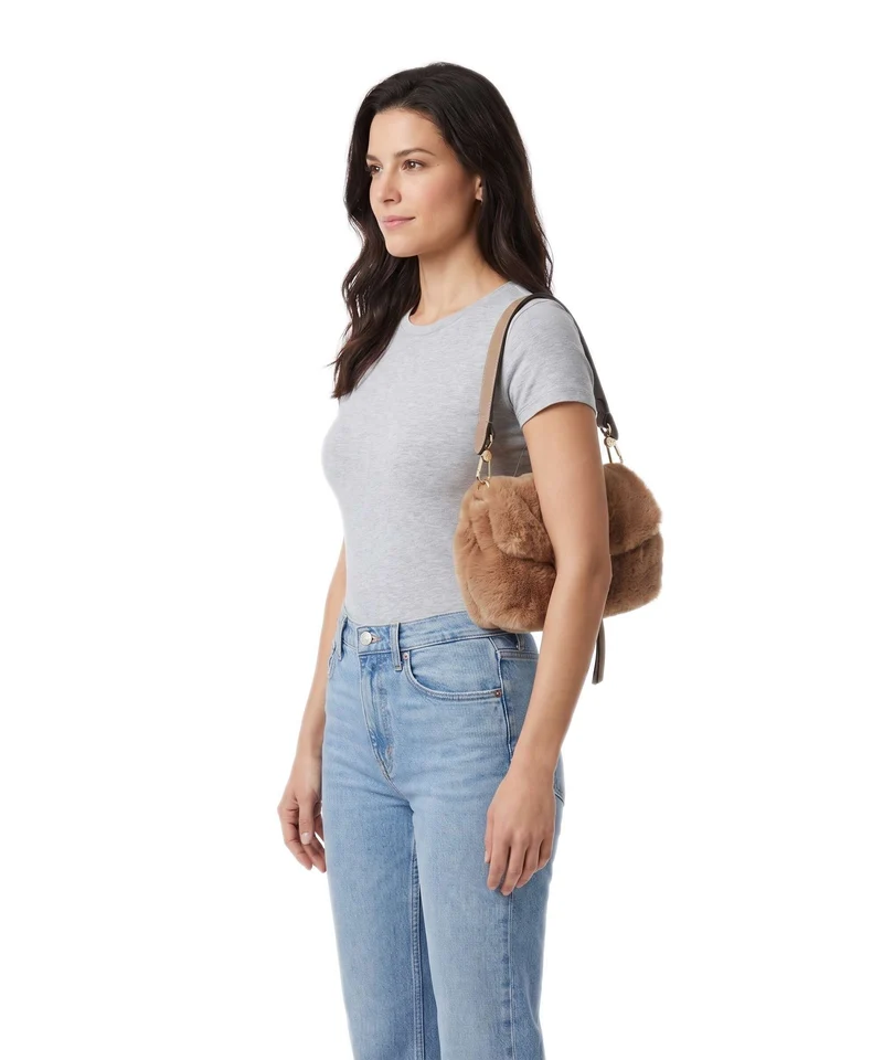 Abro Fur Temi Small Schultertasche cappuccino