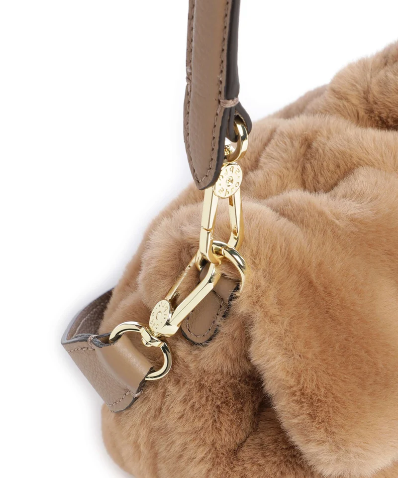 Abro Fur Temi Small Schultertasche cappuccino