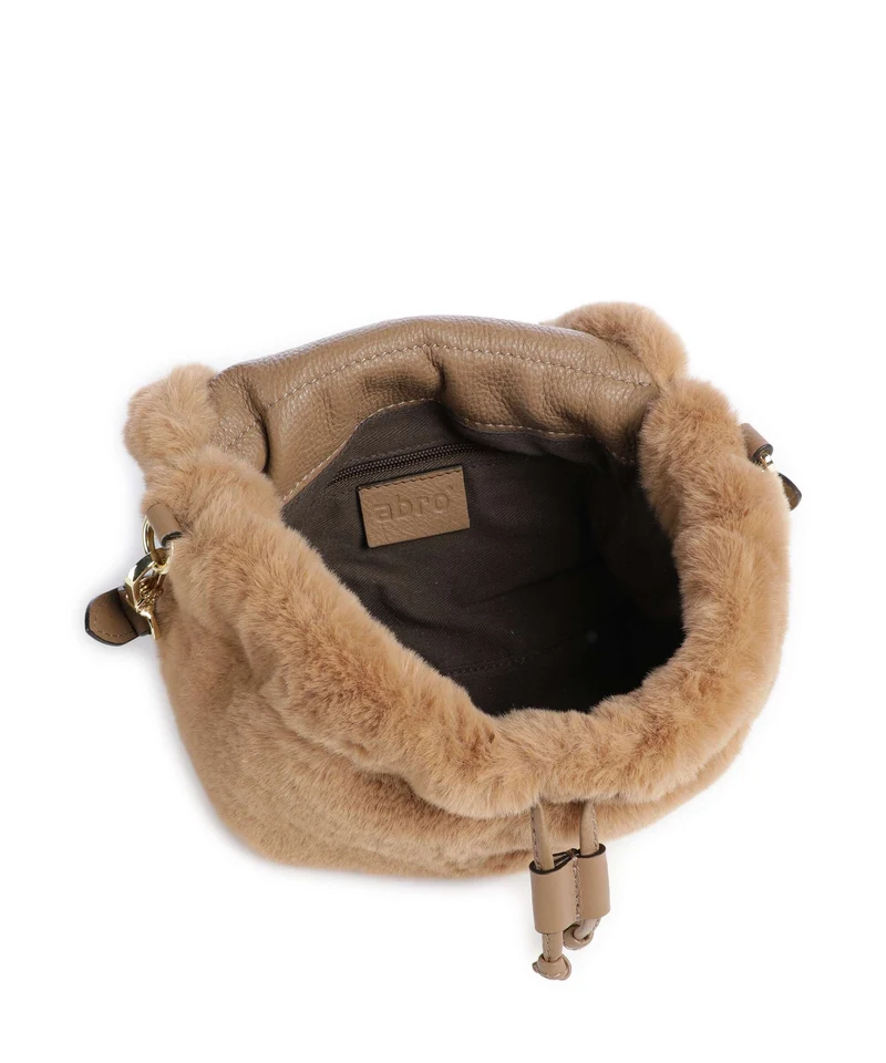 Abro Fur Temi Small Schultertasche cappuccino
