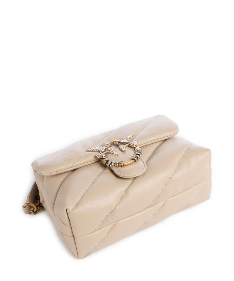 Pinko Love Puff Mini New Buckle Schultertasche beige/grigio fumo/antique gold