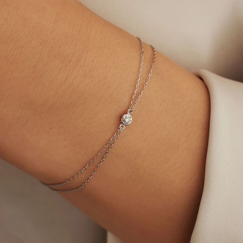 Isabel Bernard De La Paix Inaya 14 Karat | Weißgold Armband | Diamant 0.02 Karat | IBD320010