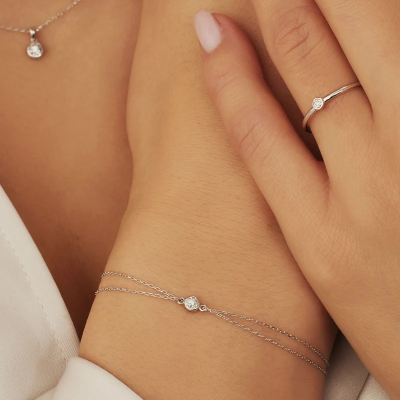 Isabel Bernard De La Paix Inaya 14 Karat | Weißgold Armband | Diamant 0.02 Karat | IBD320010