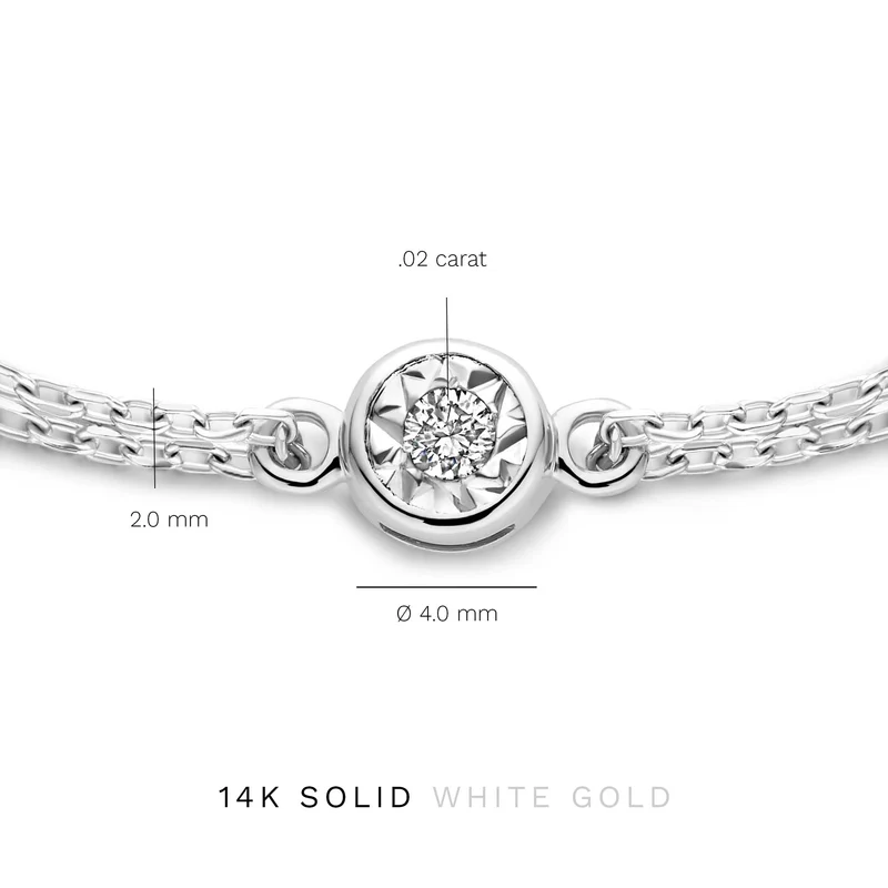 Isabel Bernard De La Paix Inaya 14 Karat | Weißgold Armband | Diamant 0.02 Karat | IBD320010