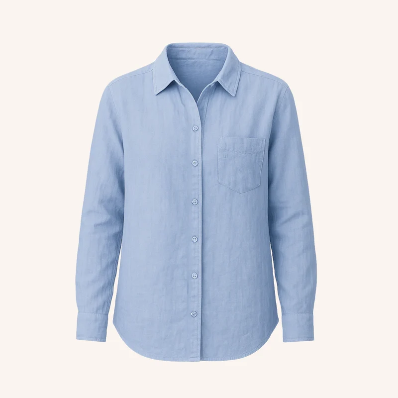 Bluse Cilia Leinen Pastellblau